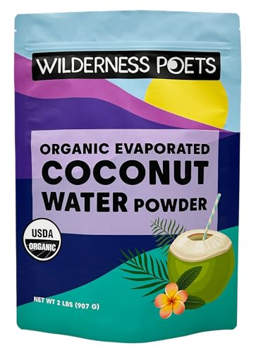 Wilderness Poets, Organic Evaporated Coconut Water Powder - 100% Coconut Water Powder - No Maltodextrin, No Fillers, No Additives - 1 Ingredient - Instant Mix (32 Ounce)