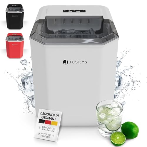 Máquina de hielo IceOracle de Juskys - Prepara cubitos de hielo para cócteles en 6-13 minutos - mini máquina de hielo para preparar hasta 12 kg de hielo al día - gran cesta de hielo - blanco
