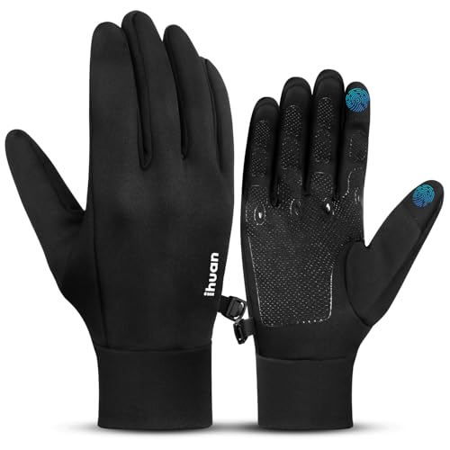 ihuan Thermal Gloves for Women Men, Sensitive Winter Running Cycling Touch Screen Fingers for Cold Weather, Material for Outdoor Sports Hiking Driving.