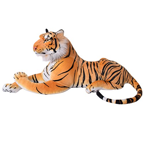 TE-Trend XL Stofftier Tiger 80cm - Riesenkuscheltier für fantasievolle Abenteuer - großes Spielzeug & Dekoration Kuscheltier - Kuscheltiger für Kinder & Erwachsene - Riesentiger - Plüschtiger XXL