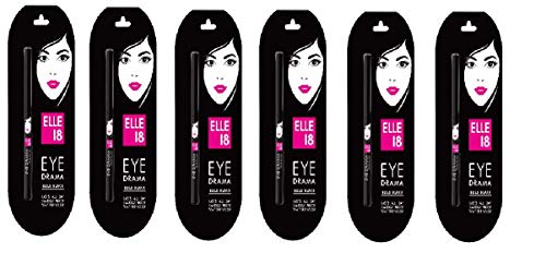 34% OFF on Elle 18 Eye Drama Kajal, Bold Black, 0.35g (Pack of 6), Matte Finish 34% OFF on Elle 18 Eye Drama Kajal, Bold Black, 0.35g (Pack of 6), Matte Finish