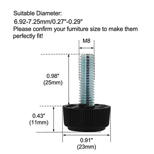 DealMux M8 x 25 x 23mm Vite su mobili Piedini di