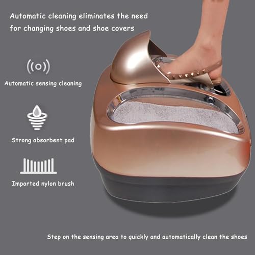 Máquina de limpieza de suelas, unidad automática de pulido de suela de zapato con almohadilla absorbente de agua y función de inducción para uso doméstico, clínica, hotel