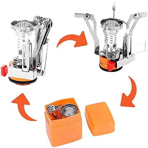 Portable Camping Stoves Backpacking Stoves Backpack Portable Fuel Burner Lightweight Camping Backpacking Stove With Piezo Ignition Stable Support Wind-Resistance For Outdoor Camping Hiking Cooking #TOP2