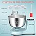 CHeflee Electric Dough Maker 250W,5.5 QT Smart Kneading and Fermenting Mixer Machine,Adjustable Time, 304 Stainless Steel Bowl,Blue