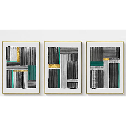 Affiche géométrique nordique 50x70cm triptyque abstrait pour mur de chambre