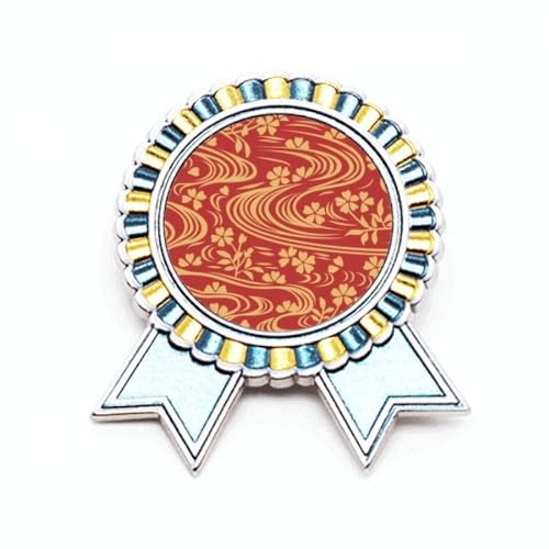 Broche fleur japonaise rouge métal M, une idée cadeau poétique et originale