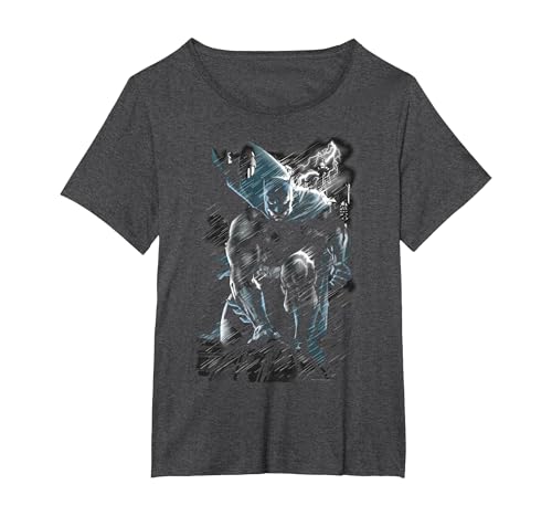 Image of Batman in The Rain T-Shirt, Women's Plus, Dark Heather Grey, 4X