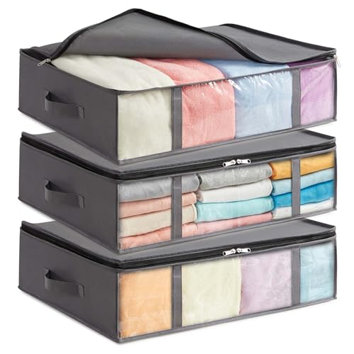 Lifewit Pack de 3, Bacs de Rangement sous le Lit, Sacs de Rangeme...