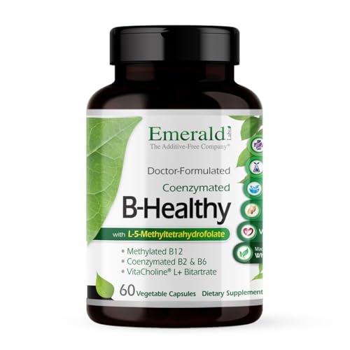 EMERALD LABS B-Healthy - Vegan Vitamin B Complex - Includes Methylated Folic Acid & Full Spectrum B Vitamins - Supports Immune, Brain & Heart Health* - 60 Vegetable Capsules