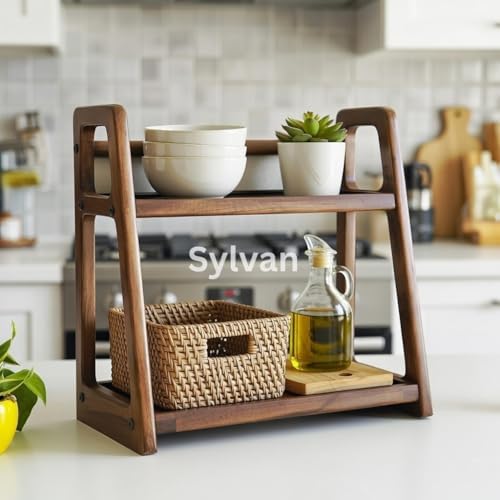 Sylvan Premium Solid Wood 2 Tier Kitchen Rack Organiser | Multipurpose ...