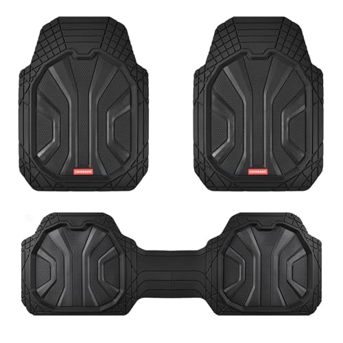 Image of Coverado Car Floor Mats for Cars, 59007 Waterproof All Weather Floor Mats, Deep Dish Car Mats, Universal Trim to Fit Automotive Floor Mats for Trucks Car Accessories for Cars SUV Truck