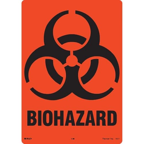 Panneaux en polyester Brady 31419LS pour signalisation biohazard orange
