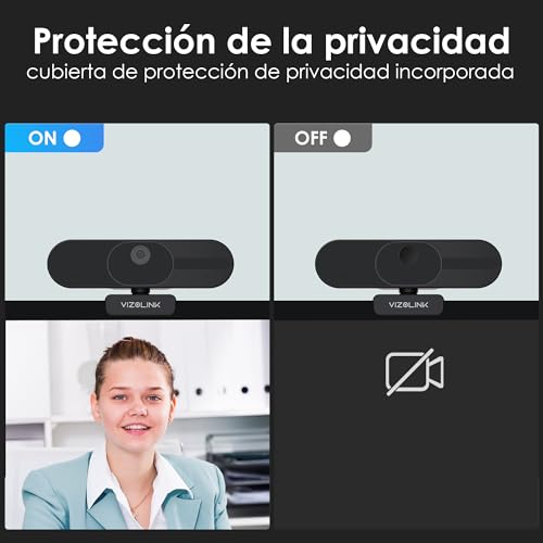 VIZOLINK V21 Webcam 4k, Cámara Web FHD con Micrófonos y Altavoces, Control Remoto, Autofocus, Zoom, 112°View, Plug&Play, Tapa de privacidad, Reducción de Ruido, Adecuada para Conferencias y Streaming - imagen 8