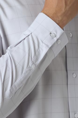 Image of Peter England Men's Micro-Checkered Formal Slim Fit Full Sleeve Shirt | Cotton Rich