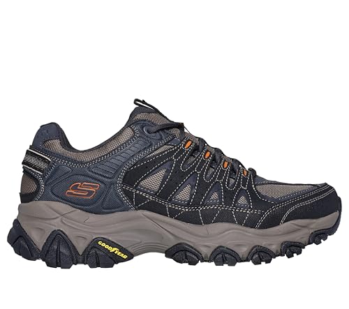 Skechers Burn M.Fit 2.0 Mens Outdoor Trail Sneakers Oxford, Charcoal/Gold, 11
