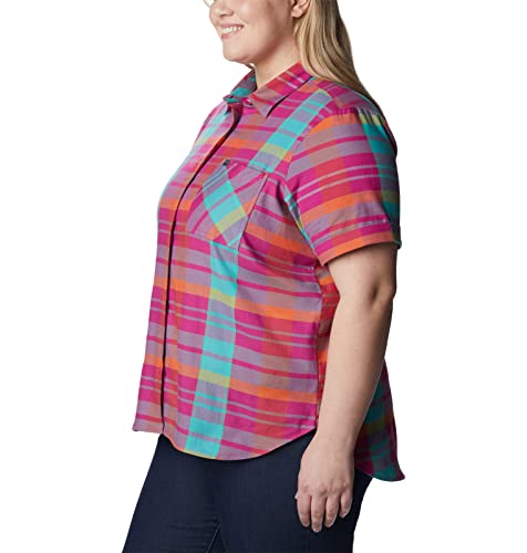 Columbia Women's Anytime Casual Ii Stretch Short Sleeve Shirt, Wild Fuchsia Madras, Medium #TOP7