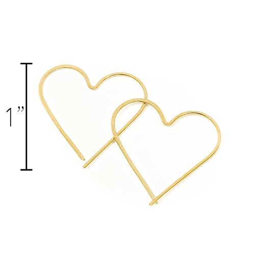 Thin Hammered Heart Hoop Earrings, Elegant Geometric Shapes In 14K Rose Gold Filled; Everyday Textured Hoops For Women Handmade By Lotus Stone Jewelry (Yellow Gold, Heart) #TOP7