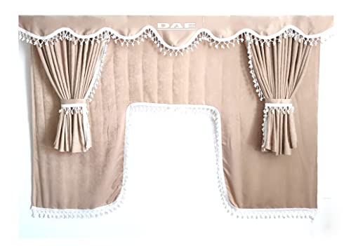 Rideaux pour camion DAF pour personnaliser votre cabine beige à pompons