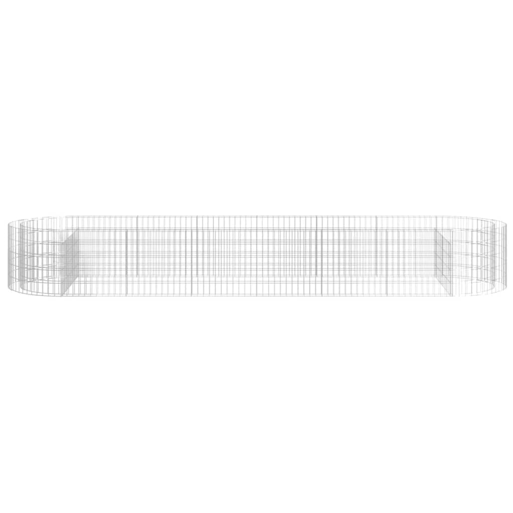 vidaXL Lit Surélevé à Gabion Parterre de Fleurs Support de Plante Jardinière Pot de Fleurs Jardin Terrasse Extérieur Fer Galvanisé 400x100x50 cm