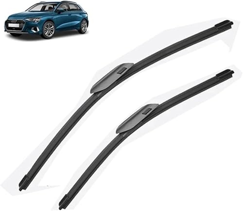 Escobillas del limpiaparabrisas delantero y trasero compatible con Audi A3 8Y 2020-2023 S3 RS3 SLine Sportback, accesorios de ventana 2021 (color