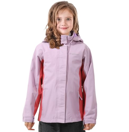 Boys Girls Rain Jacket,Kids Lightweight Waterproof Hooded Raincoats Windbreakers,Outdoor Hiking Coat