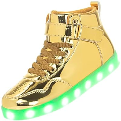 Gold Skechers Led Trainers Skechers Slip In Women Unisex LED Shoes