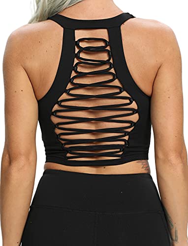 Image of SEASUM Women's Longline Sport Bra Seamless Yoga Crop Top Medium-Low Support Workout Bra