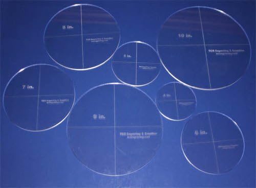 Circle Template 7 Piece Set. 4 Inch,5 Inch,6 Inch,7 Inch,8 Inch,9 Inch,10 Inch - 1/4 Inch