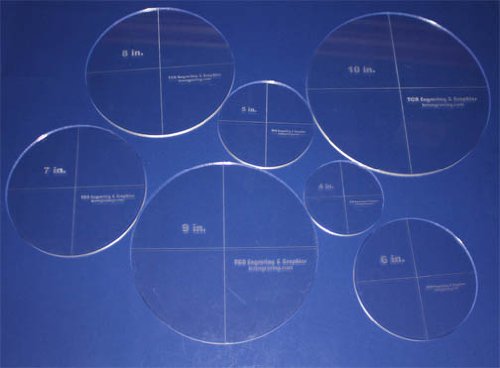 Circle Template 7 Piece Set. 4 Inch,5 Inch,6 Inch,7 Inch,8 Inch,9 Inch,10 Inch - 1/4 Inch