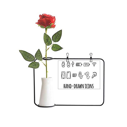 Beauty Gift Enchufe Socket Cable de carga Patrón Artificial Rosa Flor Colgante Floreros Decoración Botella