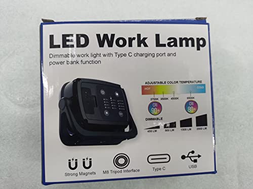 PRINCEWAY Lampada da Lavoro a LED, Ricaricabile