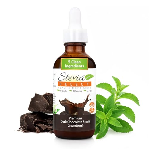 Stevia Select Dark Chocolate Pure Flavored Liquid Stevia – Zero Calorie Coffee, Tea, Drink & Baking Sweetener, All-Natural, No Erythritol, Keto-Friendly Sugar Alternative, 300 Servings – 2 Oz (1 Pack)