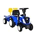 Produktbild HOMCOM Sitzbagger New Holland Aufsitzbagger mit Lenkrad Lichtern Schaufel Kinderbagger mit Stauraum unter Sitz Rutschauto Baggerfahrzeug zum Sitzen bis 25kg, Draufsitzen für Kinder 1-3 Jahre Blau