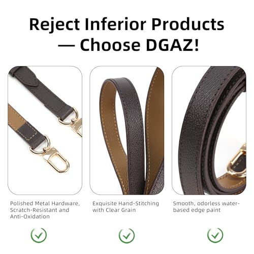 Image of DGAZ Vachetta Leather Adjustable Crossbody Strap for ONTHEGO bag with Gift Box, Handmade DIY purse Strap (0.6 Inch Wide,35.4-47.2 Inch Long; Color Blocking (Thin Strap))