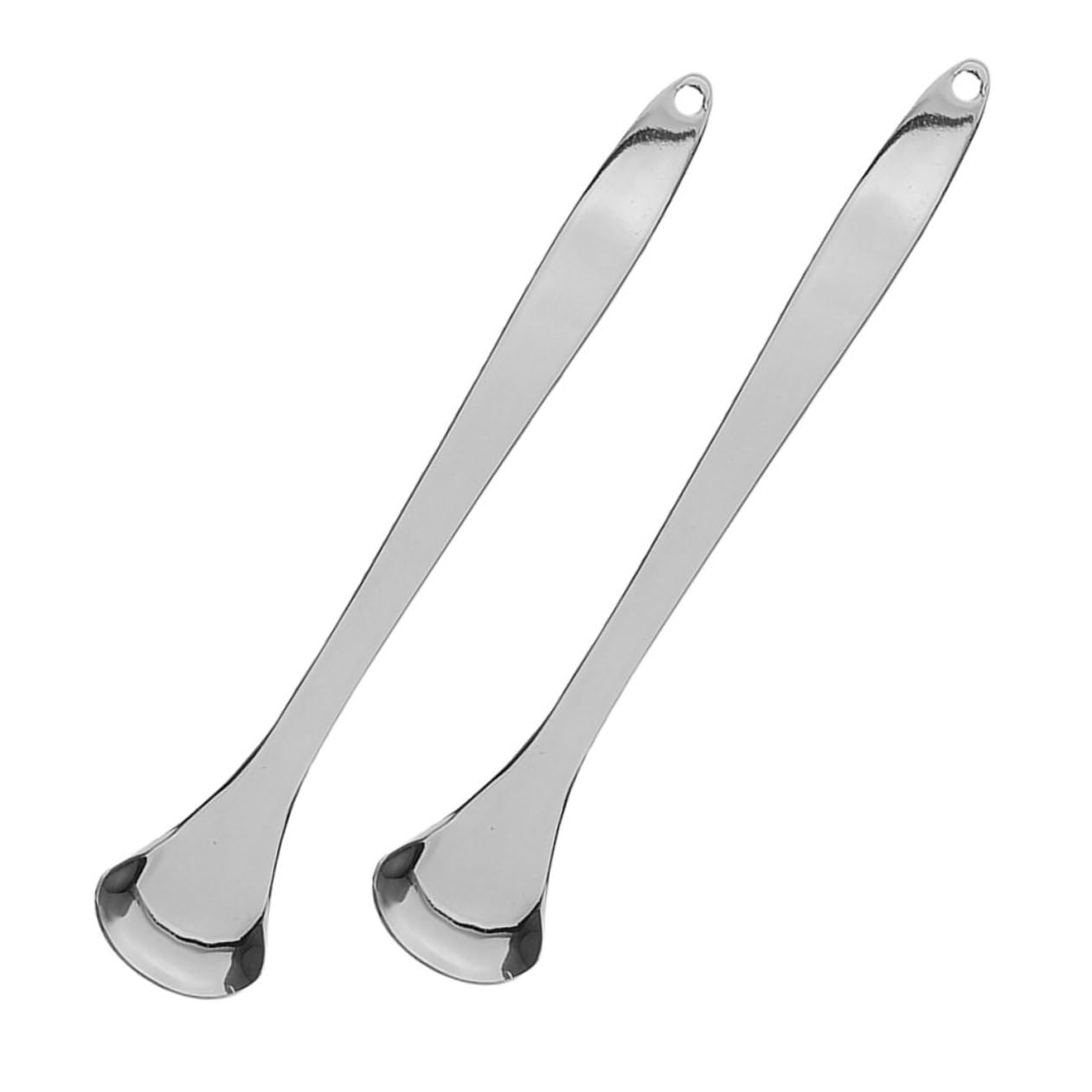 Beatifufu 2 Stainless Steel Tongue Scrapers Oral Tool Tongue Cleaning Scraper for Bad Breath Relief Easy to Clean Compact for Travel