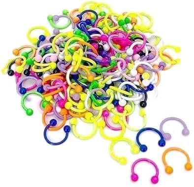 10 Pcs Multicolor 16G Stainless Steel Horseshoe Septum Piercing Nose Rings Hoop Tragus Cartilage Retainer Body Piercing Decoration,Rings,Amazing Jewelry Gifts