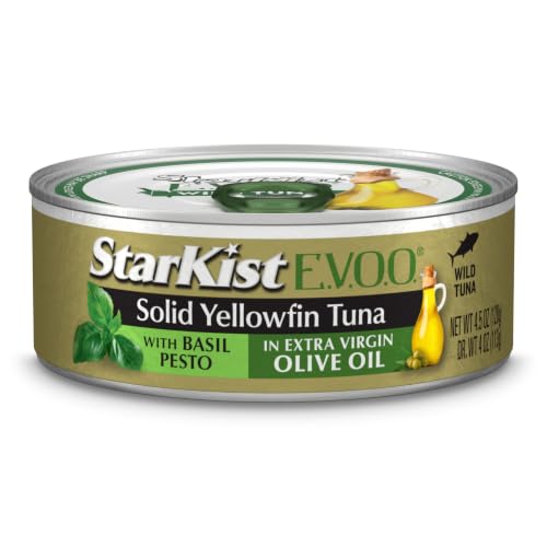 StarKist E.V.O.O. Solid Yellowfin Tuna, Basil Pesto, 4.5oz Can, 1-Pack