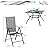 PHI VILLA 5-Piece Outdoor Dining Set for 4, All-Weather Grey Patio Furniture Set with Adjustable Folding Chairs & Square Metal Steel Table - Lightweight Portable Backyard Garden Set