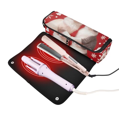 Bolsa de viaje y alfombrilla resistente al calor para herramientas de cabello, organizador impermeable para plancha, rizador y accesorios miniatura 2