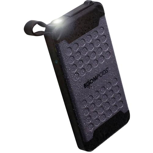 Boompods Powerboom X10 Powerbank 10000mAh - wasserdichte USB-Schnellladestation mit LED-Taschenlampe, Ultraleichte Reise-Powerstation, Kompakter Externer Akku für Smartphones, Tablets, Outdoor