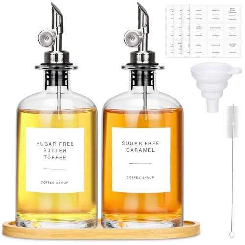 BBWELL 2pcs Bouteille Huile Olive et Vinaigre, Distributeur Automatique D'huile et de Vinaigre, 500ml, Verre, Réutilisable, Cylindrique, Pour la Cuisine