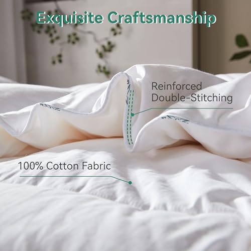 Three Geese Luxury Down Comforter Cal King Size, All-Season Duvet Insert 108x98 Inch with 100% Cotton Cover, Medium Warmth & High Fill Power, 79 Oz White Hotel Collection Comforter by Three Geese - Used condition - Image 5