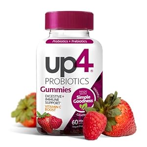 up4 Probiotic Gummies for Men and Women, Digestive and Immune Support with Prebiotics and Vitamin C, Gluten Free…