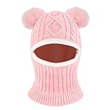 AYPOW Baby Kinder Wintermütze Sturmhaube für 1-6 Jahre, Multifunktions Thermo Winddichte Strickmütze Schalmütze für Mädchen Jungen Kleinkinder, Fleece Gefütterte Schlupfmütze Kapuze für Outdoor