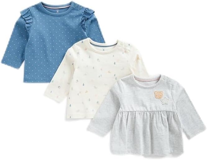 MothercareBaby Girls Alpine Long-Sleeved T-Shirts - 3 Pack
