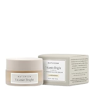 Naturium Vitamin Bright Illuminating Eye Cream, Under Eye Repair Cream for Dark Circles, with Vitamin K, Phyto-Complex, & Mineral Pigments, Light/Medium, 0.5 oz