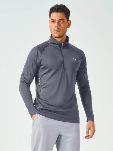 Image of NORTHYARD Men's Quarter Zip Pullover Athletic Running Shirt Long Sleeve | 1 /4 Zip Top, Quick Dry Lightweight, Moisture Wicking Breathable, Reflective Strips, Performance Workout Gym, Hiking Sports