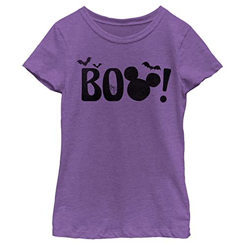 Disney Mickey Classic Boo Logo Halloween Girls Heather T-Shirt
