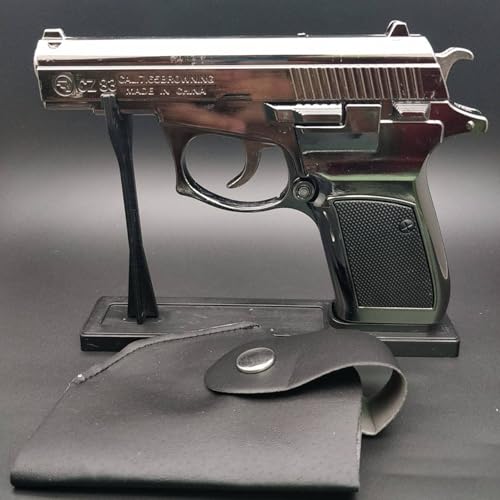 Image of Gun Pistol Lighter Heavy Weight Metal Body Real and Original Like Gun Pistol for Decorative, Smoking Filled with Gas (Z83 Black)